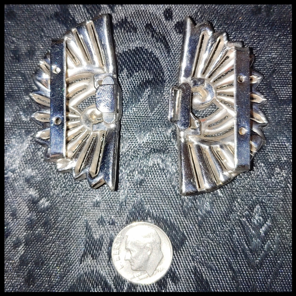 Vintage Art Deco Rhinestone 2 Piece Buckle - Picture 3 of 5